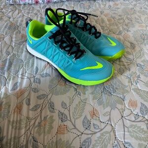 Nike Lunar Cross Element Blue & Neon Green Running Shoes size 91/2